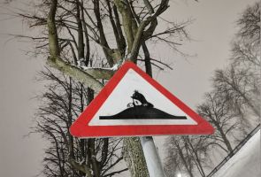 В Ярославле появился дорожный знак, предупреждающий о кротах
