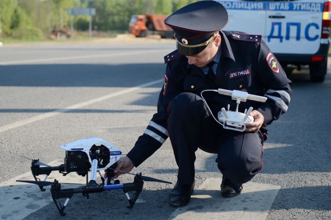 Летающие дроны патрулируют дороги Краснодарского края